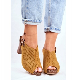 Naisten sandaalit korkealla korolla Sergio Leone SK855 Keltainen Senillo 2