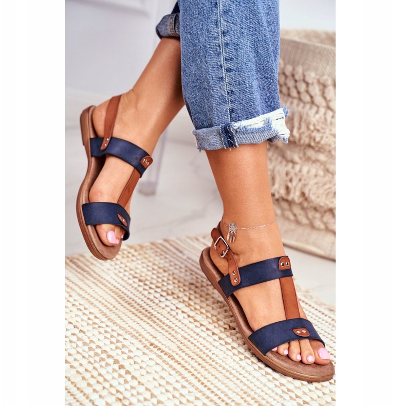 EVE Tyylikkäät naisten sandaalit 8SD35-0307 Navy Blue Renna tummansininen 2