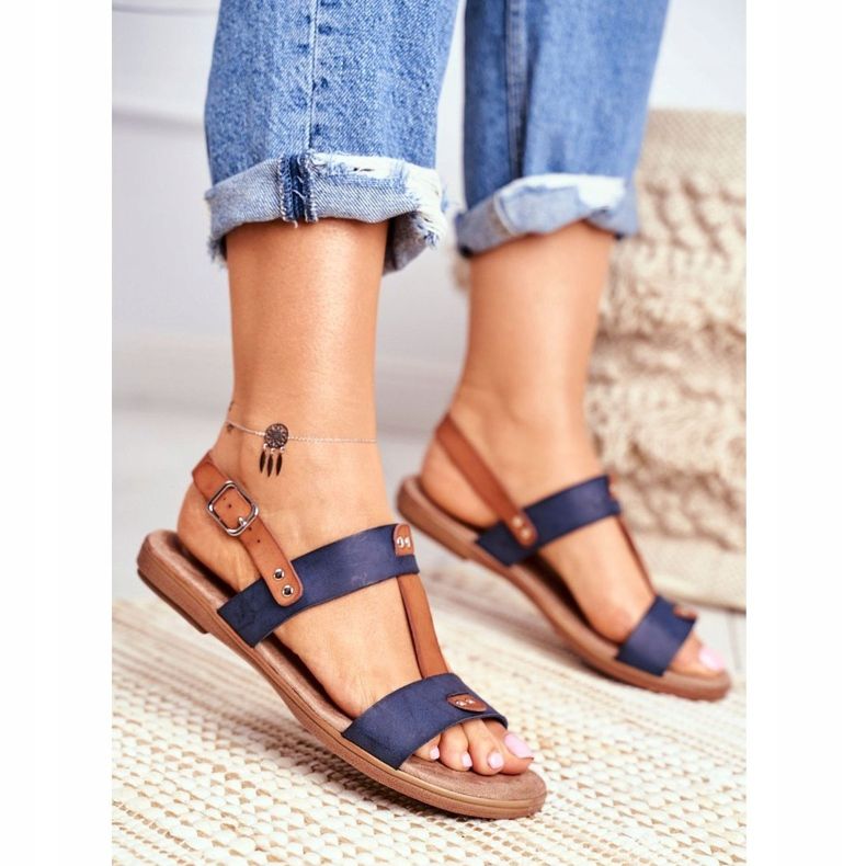 EVE Tyylikkäät naisten sandaalit 8SD35-0307 Navy Blue Renna tummansininen 1
