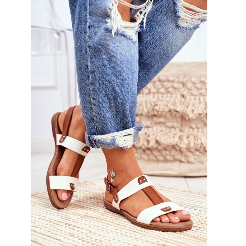 EVE Tyylikkäät naisten sandaalit 8SD35-0307 Valkoinen Renna 1