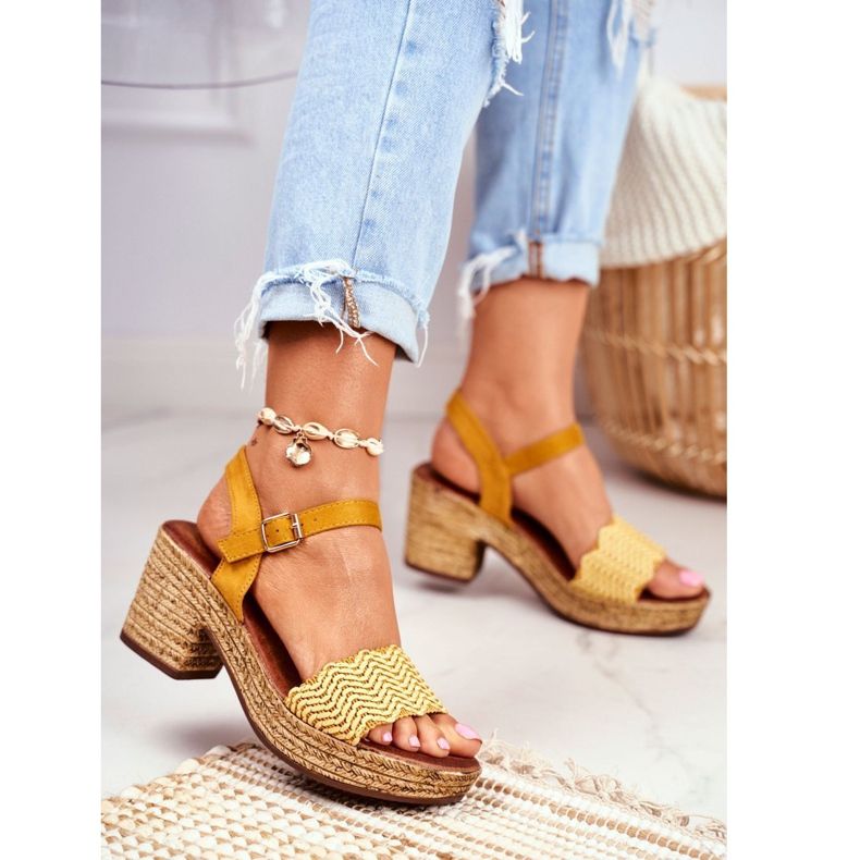 EVE Keltaiset Fobi -naisten sandaalit korkealla korolla keltainen 1