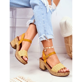 EVE Keltaiset Fobi -naisten sandaalit korkealla korolla keltainen 2