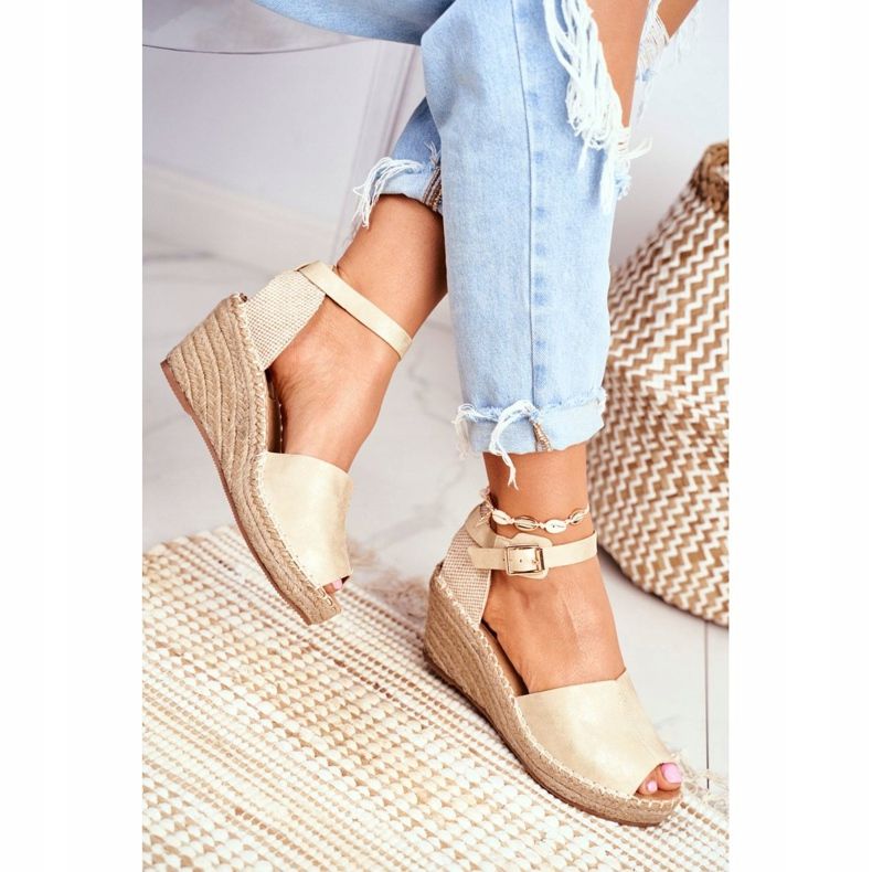 EVE Naisten sandaalit Wedge Espadrilles Golden Maritta kultainen 2
