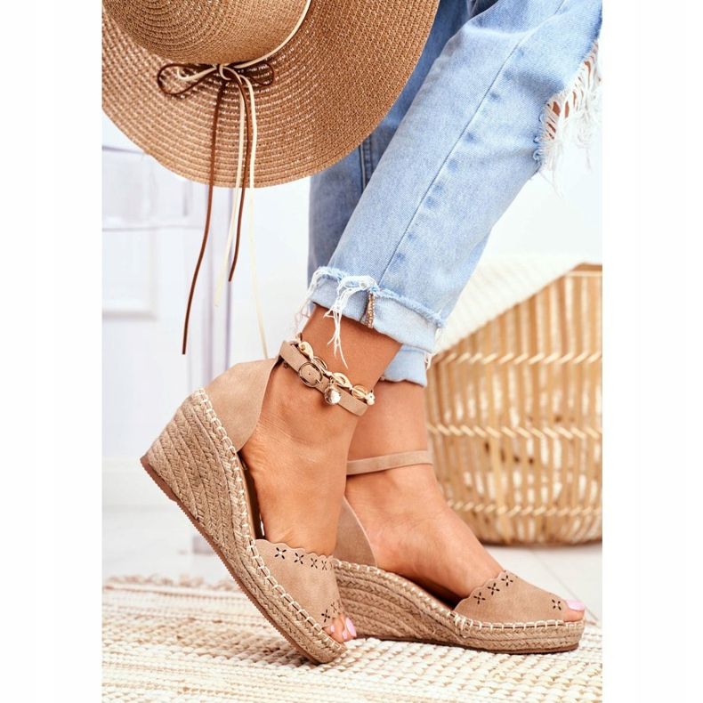 EVE Naisten Sandaalit On Wedge Espadrilles Beige Jousimies 2