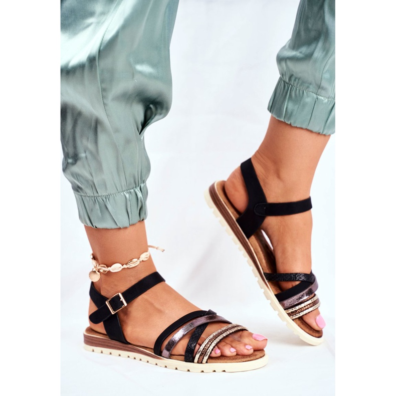 EVE Naisten sandaalit Flat Black Replay musta 2