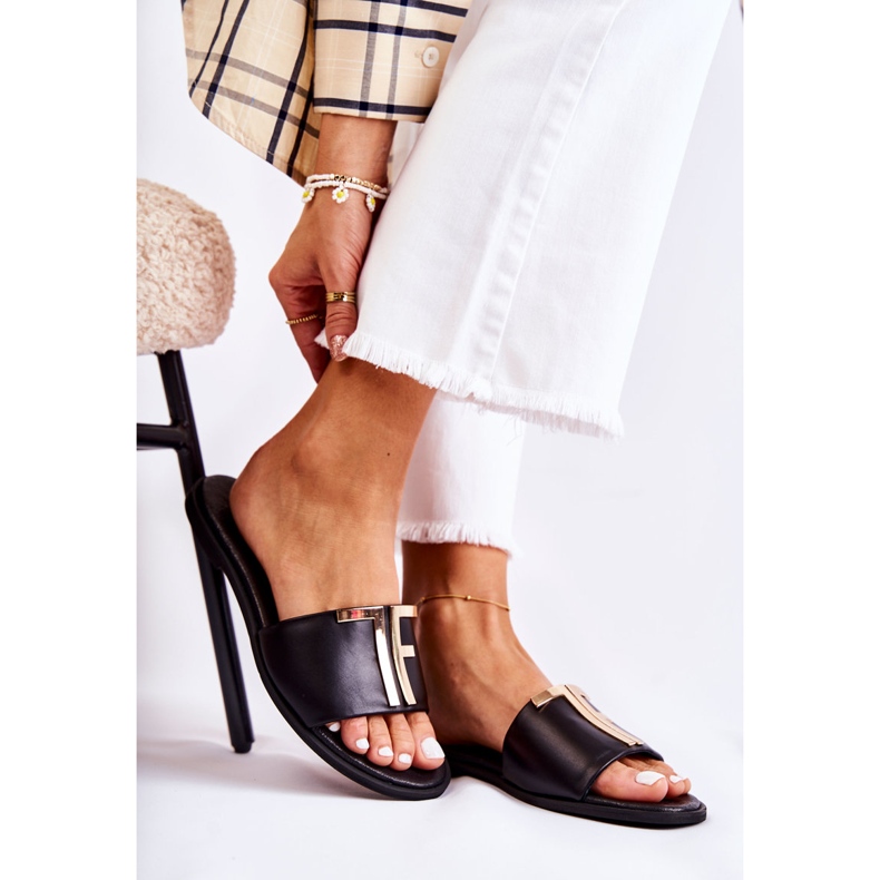 Tyylikkäät naisten tohvelit, musta Nicole Dilmah 1