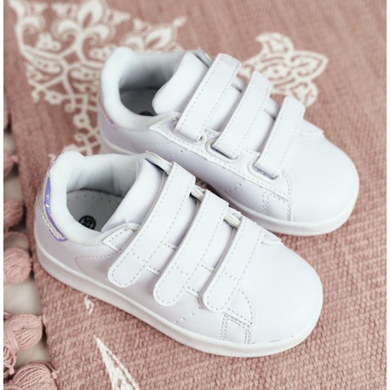 FRROCK Urheilukengät Lasten nuoret tarranauhalla valkoinen ja hopea Fifi 1