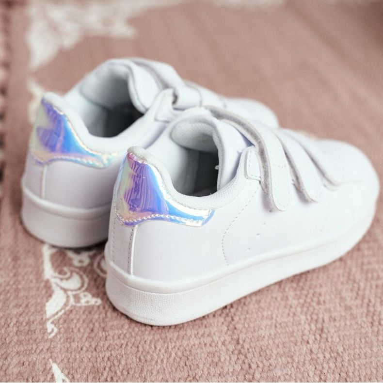 FRROCK Urheilukengät Lasten nuoret tarranauhalla valkoinen ja hopea Fifi 2