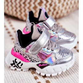 FRROCK Urheilulliset lasten kengät tarranauhalla hopealla Ole onnellinen harmaa 1