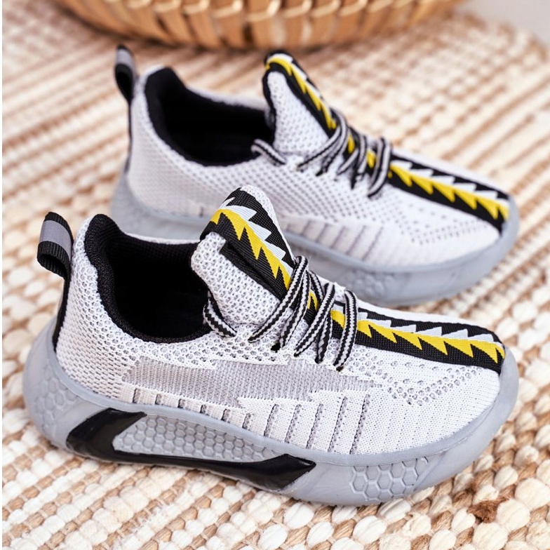 FRROCK Urheilukengät Lasten harmaa ja valkoinen ommel 2