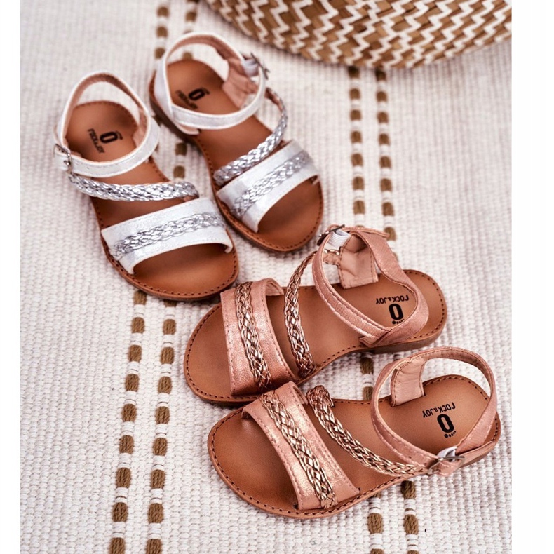 FRROCK Champagne Kremo Lasten sandaalit vaaleanpunainen keltainen 1