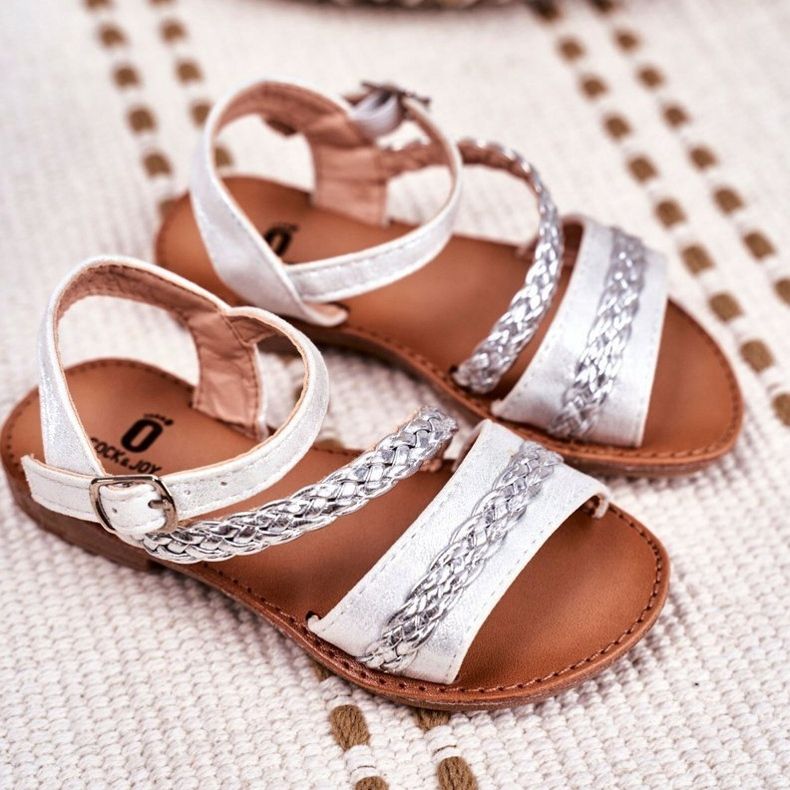 FRROCK Lasten hopeiset Kremo -sandaalit harmaa 1