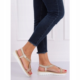 Naisten kultaiset sandaalit HD-129 Gold kultainen 2