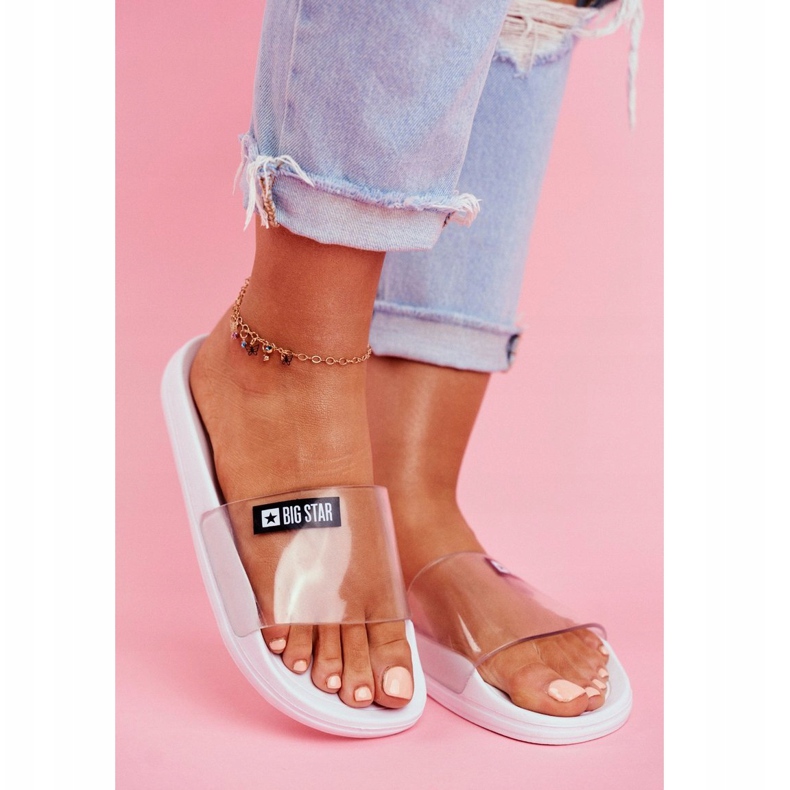 Naisten tossut Big Star läpinäkyvä valkoinen DD274A258 1