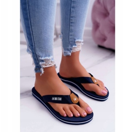 Naisten tohvelit Varvastossut Big Star Navy Blue DD274A254 tummansininen 2