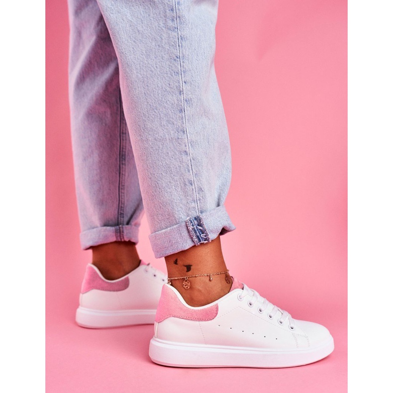 SEA Naisten urheilukengät, valkoinen ja vaaleanpunainen kantapää Milly 1