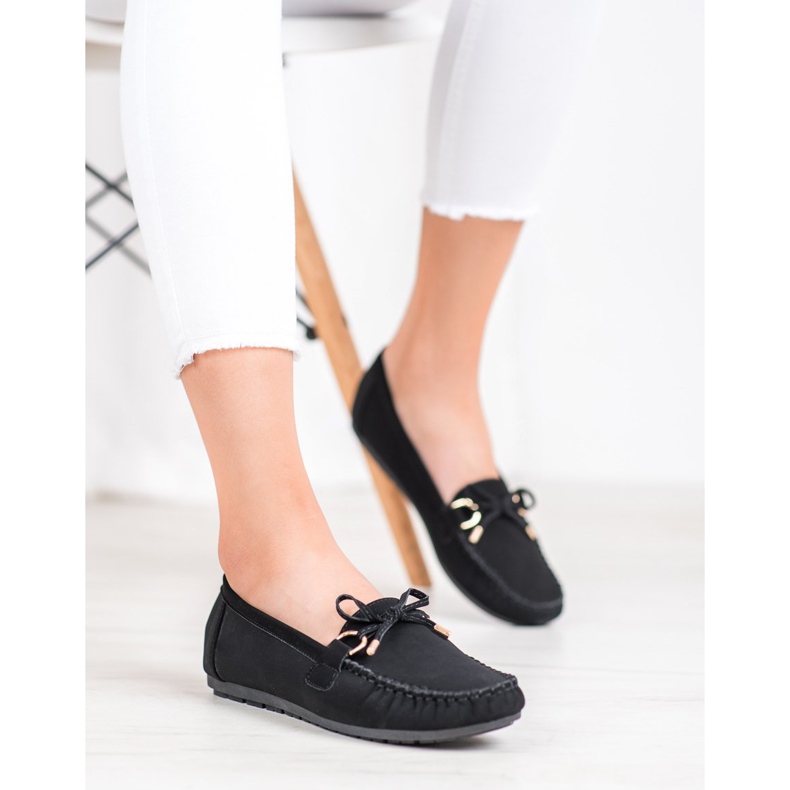 Diamantique Mustat Loaferit Eco -Nahkaa 1