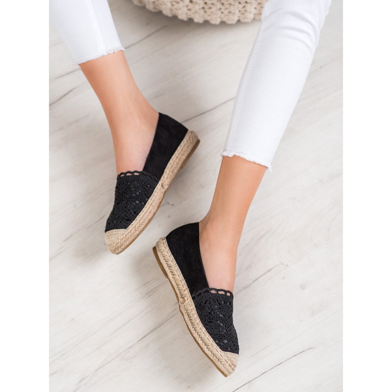 Small Swan Suede Espadrilles pitsiä musta 2
