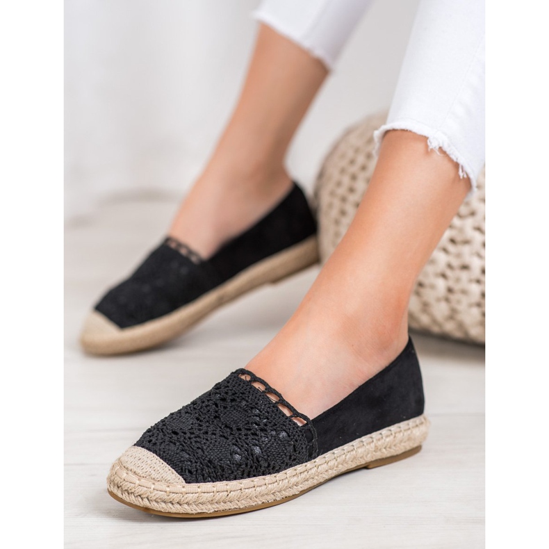 Small Swan Suede Espadrilles pitsiä musta 1
