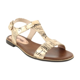 M.Daszyński Kultaiset sandaalit sanomalehti Daszyński MR1583-7 musta keltainen 1