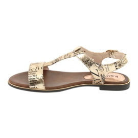 M.Daszyński Kultaiset sandaalit sanomalehti Daszyński MR1583-7 musta keltainen 3