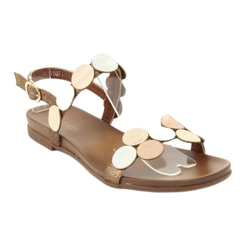 M.Daszyński Sandaalit kultaiset pyörät Daszyński MR1958-1 ruskea hopea kultainen 1
