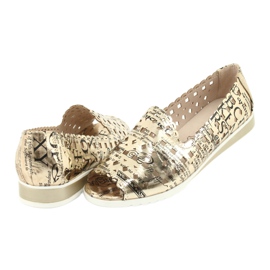 M.Daszyński Naisten kultaiset ballerinat Daszyński SA135-1 musta keltainen 4