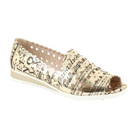 M.Daszyński Naisten kultaiset ballerinat Daszyński SA135-1 musta keltainen 1