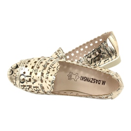 M.Daszyński Naisten kultaiset ballerinat Daszyński SA135-1 musta keltainen 5