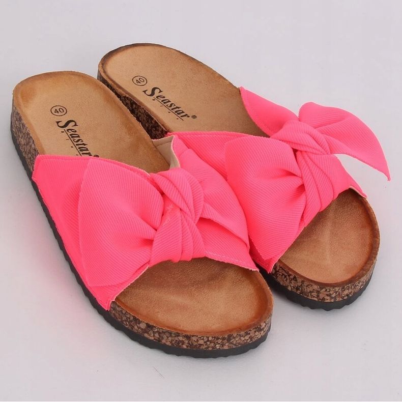 Fuksian korkkipohjaiset tohvelit CK108 Fuchsia vaaleanpunainen 2