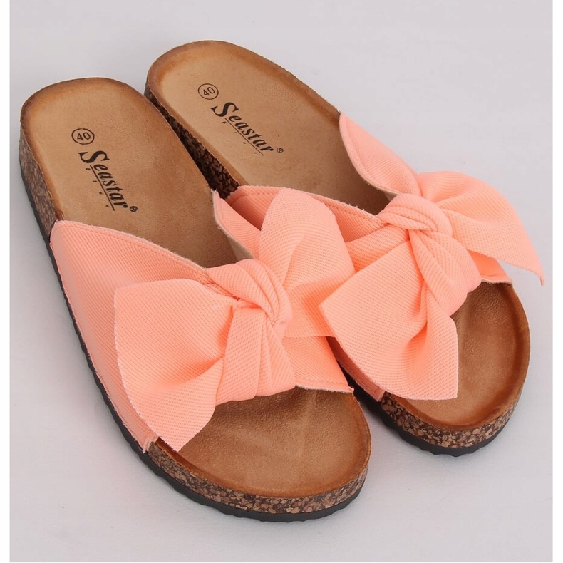 Vaaleanpunainen CK108 Vaaleanpunaiset tossut korkkipohjassa 2