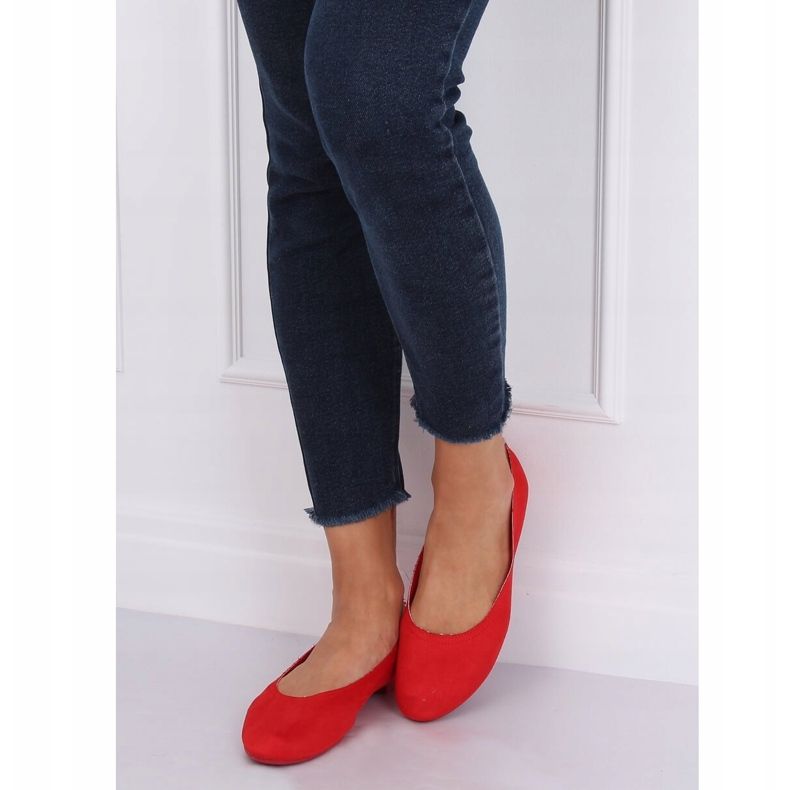 Pehmeät punaiset naisten ballerinat NK17P Red punainen 2