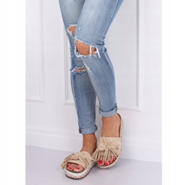 Naisten beige boho -tohvelit CK138P Beige 1