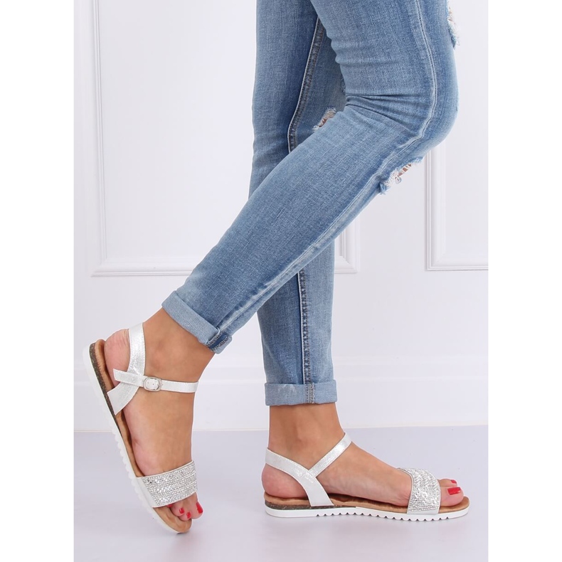 Hopeiset naisten sandaalit HT-69 Silver harmaa 2