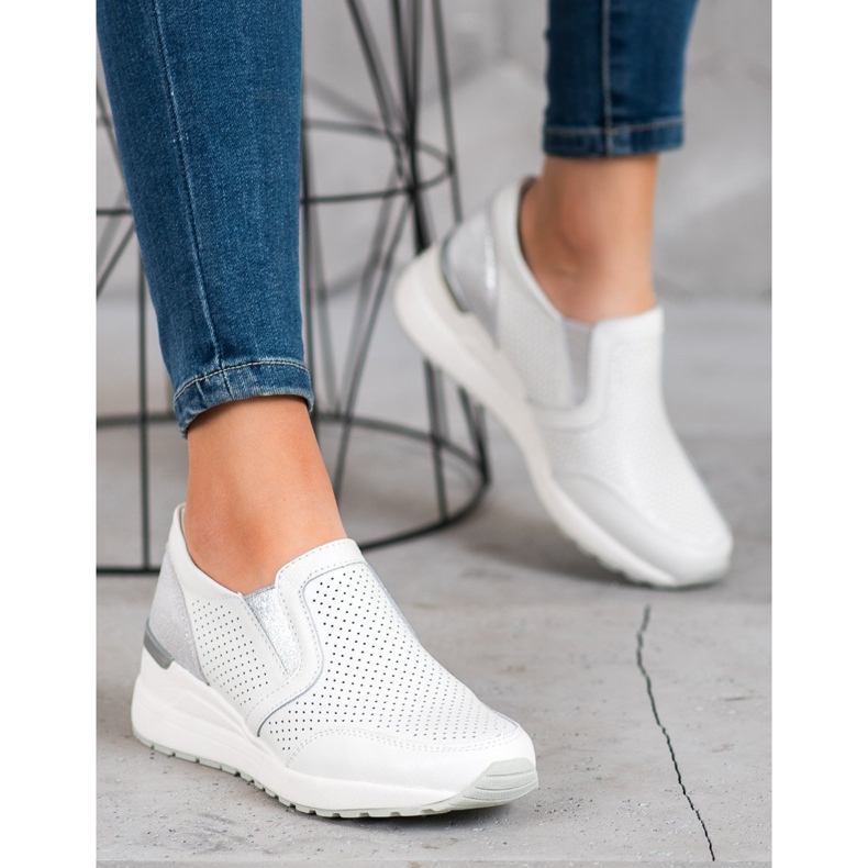 Filippo Avoimet nahkatossut valkoinen harmaa 2