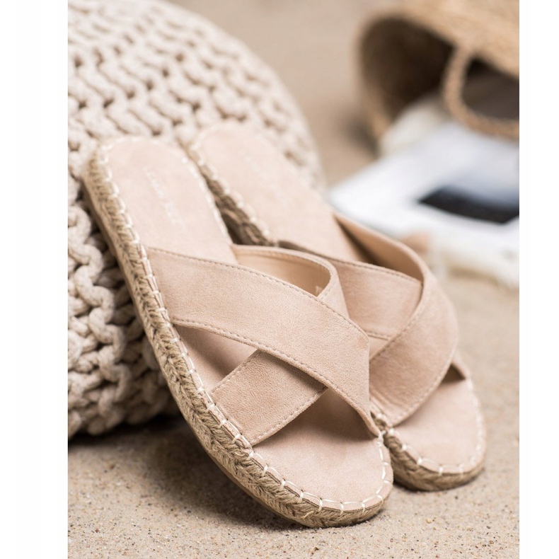 SHELOVET Mukavat mokkanahkatossut beige 2