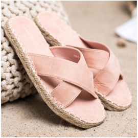 SHELOVET Mukavat mokkanahkatossut vaaleanpunainen 2