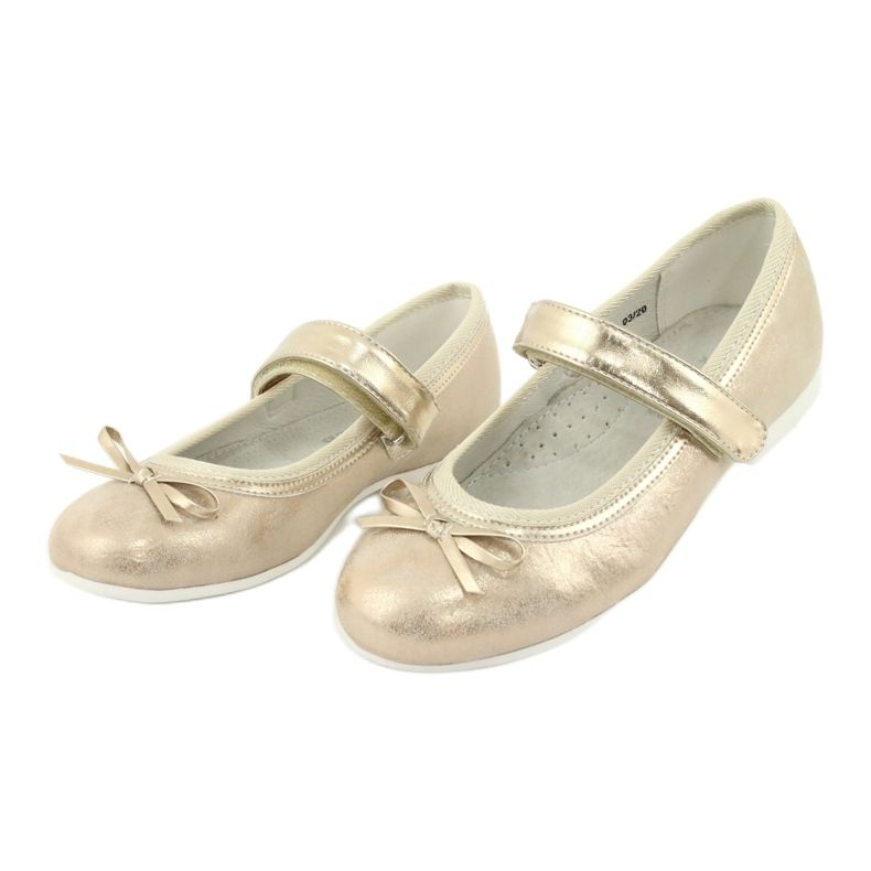 American Club GC02 kultaiset ballerinat jousella beige kultainen 3