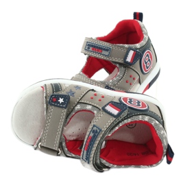 American Club Poikien sandaalit nahkapohjakahdeksan ja harmaa-punaiset tähdet DR14/20 4