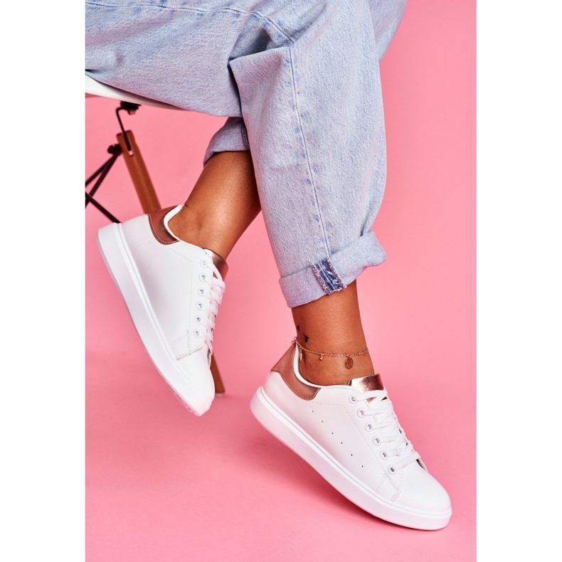 SEA Naisten urheilukengät valkoiset, kantapäällä samppanja Milly valkoinen vaaleanpunainen 2