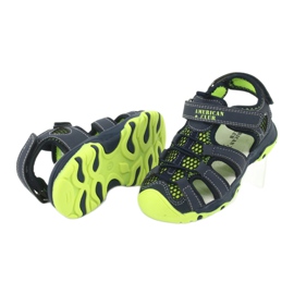 Sandaalit nahkaa American Club XD06 / 20 laivastonsininen vihreä 3