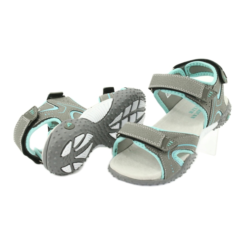 American Club Sport -sandaalit Suuri nahkainen insertti RL26/20 harmaa 3