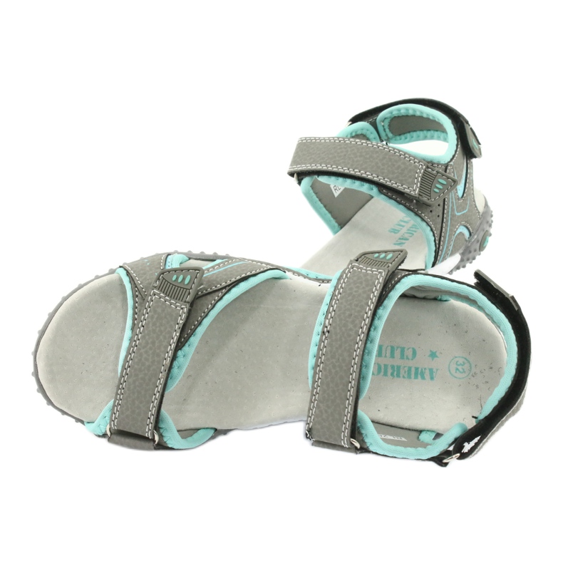 American Club Sport -sandaalit Suuri nahkainen insertti RL26/20 harmaa 4