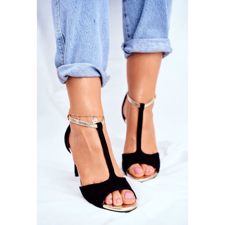 S.Barski Naisten sandaalit korkokenkä musta 280-58 Move On Me 2