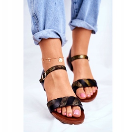 S.Barski Naisten sandaalit Flat Black Summer Vibes musta 1