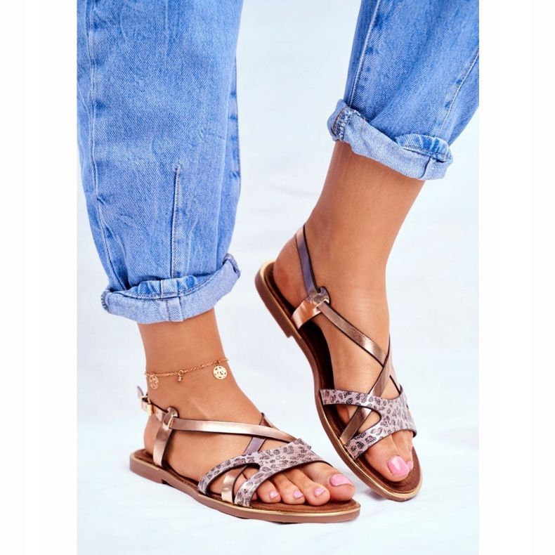 S.Barski Naisten Flat Sandaalit Champagne Barski Lomba vaaleanpunainen keltainen 1