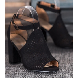 Small Swan Tyylikkäät Openwork -sandaalit musta 2 Small Swan Tyylikkäät Openwork -sandaalit musta 2