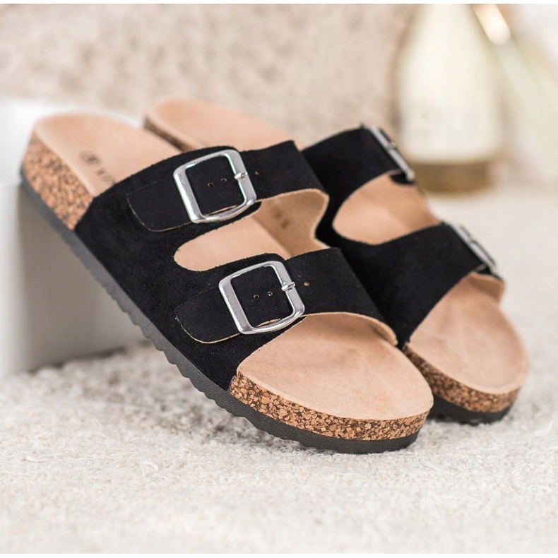 VINCEZA -tossut soljella musta 2