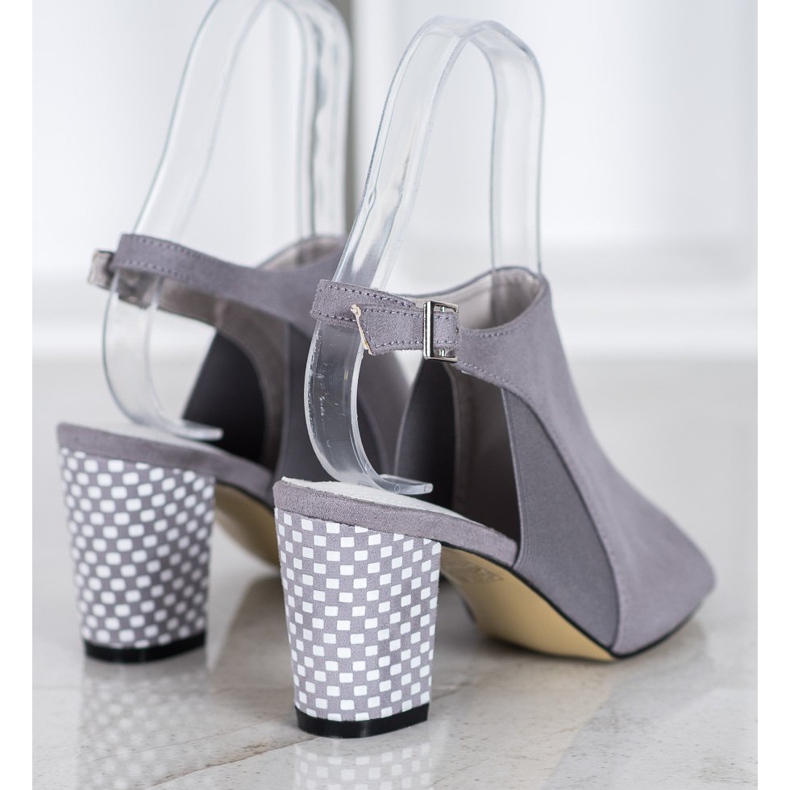 Goodin Rakennetut sandaalit, joissa on ruudullinen kantapää harmaa 1