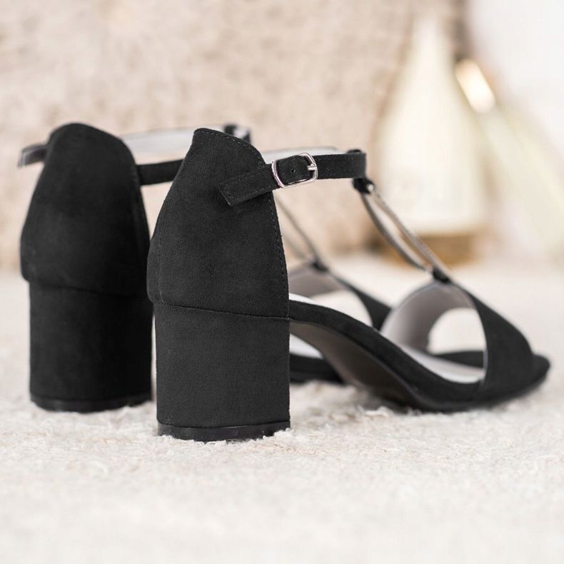 Goodin Tyylikkäät korkokengät sandaalit musta 2